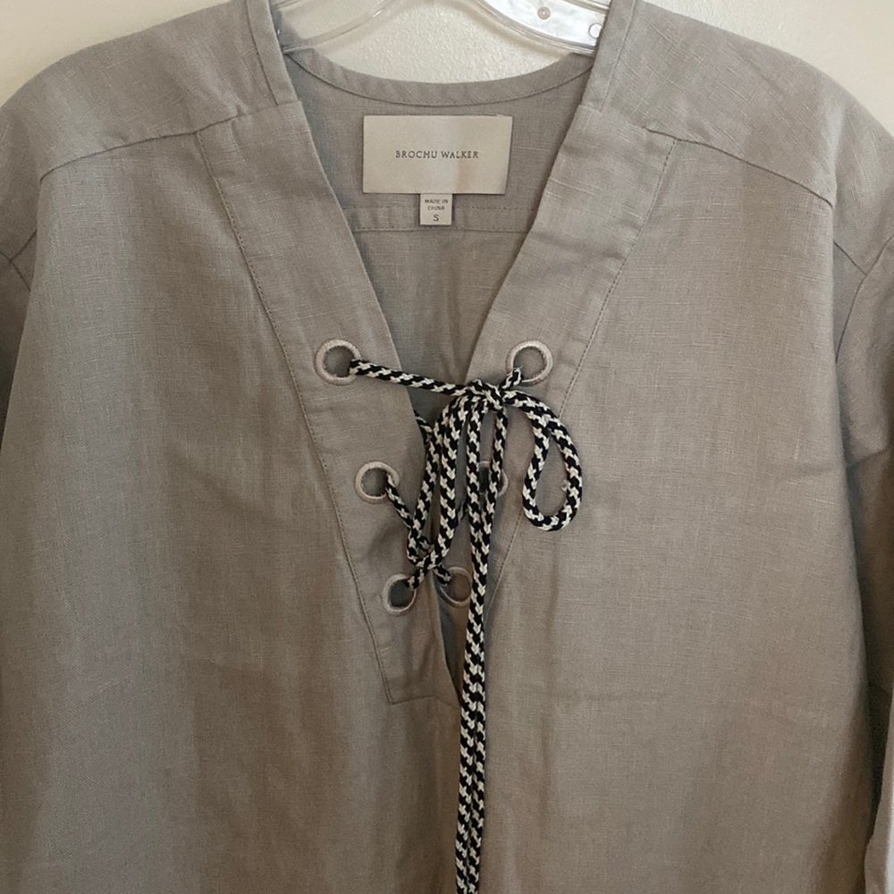 Straight line dress made of  100% linen